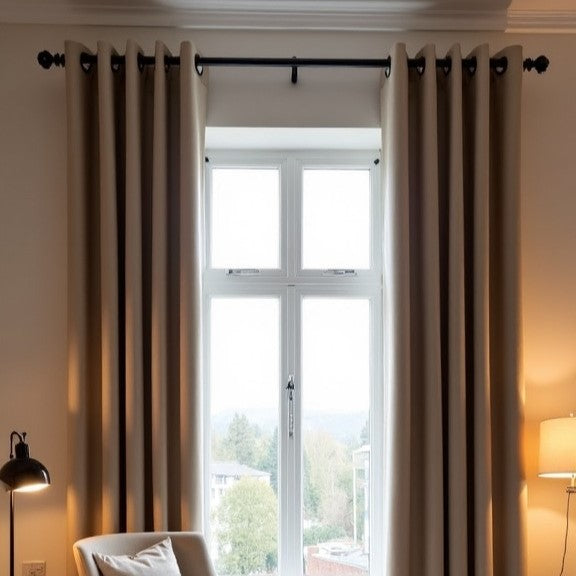 Coastal Cabana Australia 2x Blackout Curtains Eyelet, Pair, 100% Blockout, Bedroom