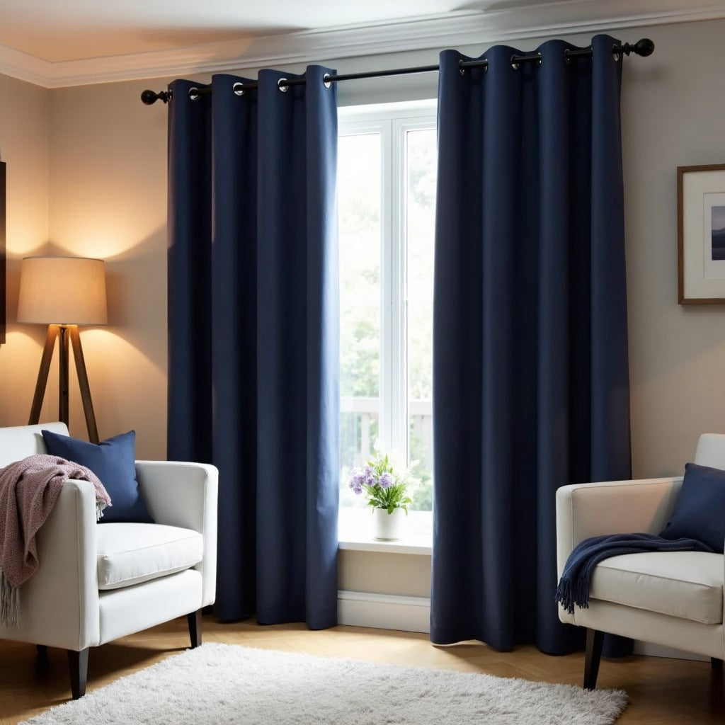 Coastal Cabana Australia 2x Blackout Curtains Eyelet, Pair, 100% Blockout, Bedroom