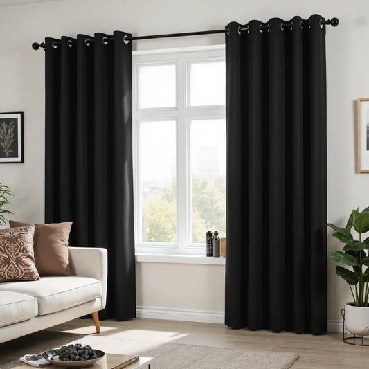 Coastal Cabana Australia 2x Blackout Curtains Eyelet, Pair, 100% Blockout, Bedroom