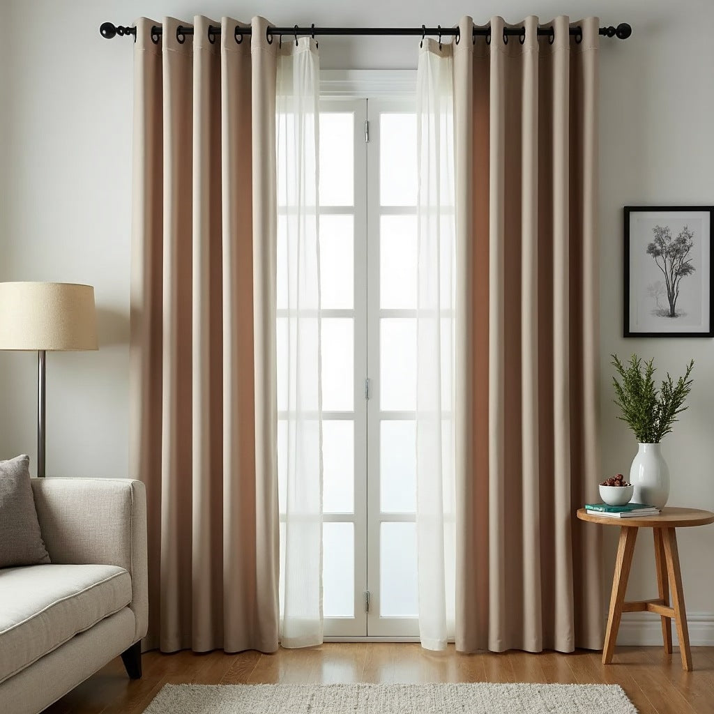 2x Blockout Curtains Eyelet Pair, Blackout, 132cm & 264cm Widths | 213cm Drop