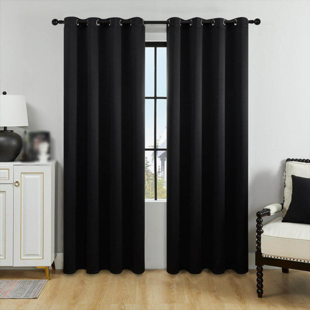 Coastal Cabana Australia 2x Blackout Curtains Eyelet, Pair, 100% Blockout, Bedroom